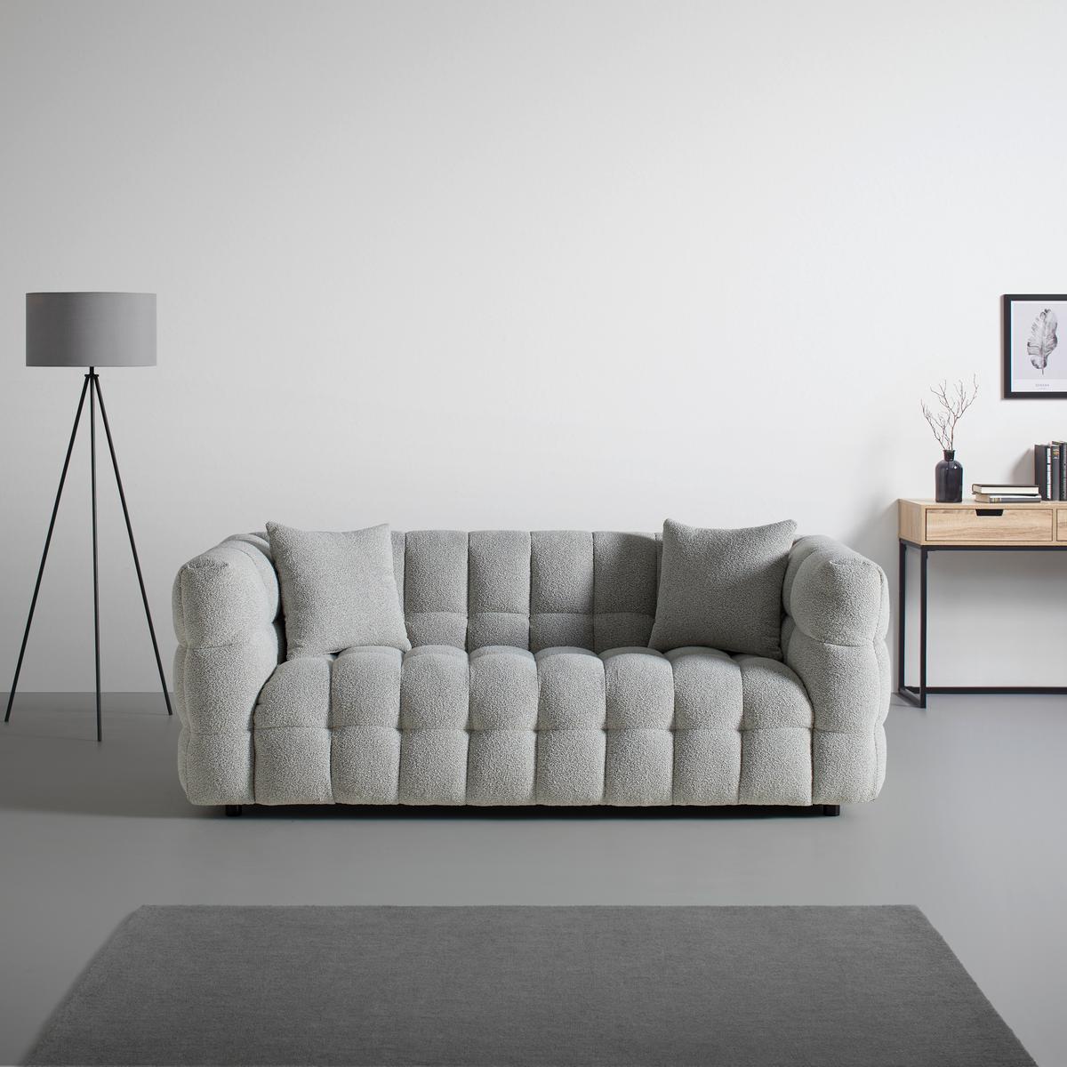 Sofa Ena Grau Webstoff - Schwarz/Grau, MODERN, Holz/Textil (210/75/96cm) - Bessagi Home