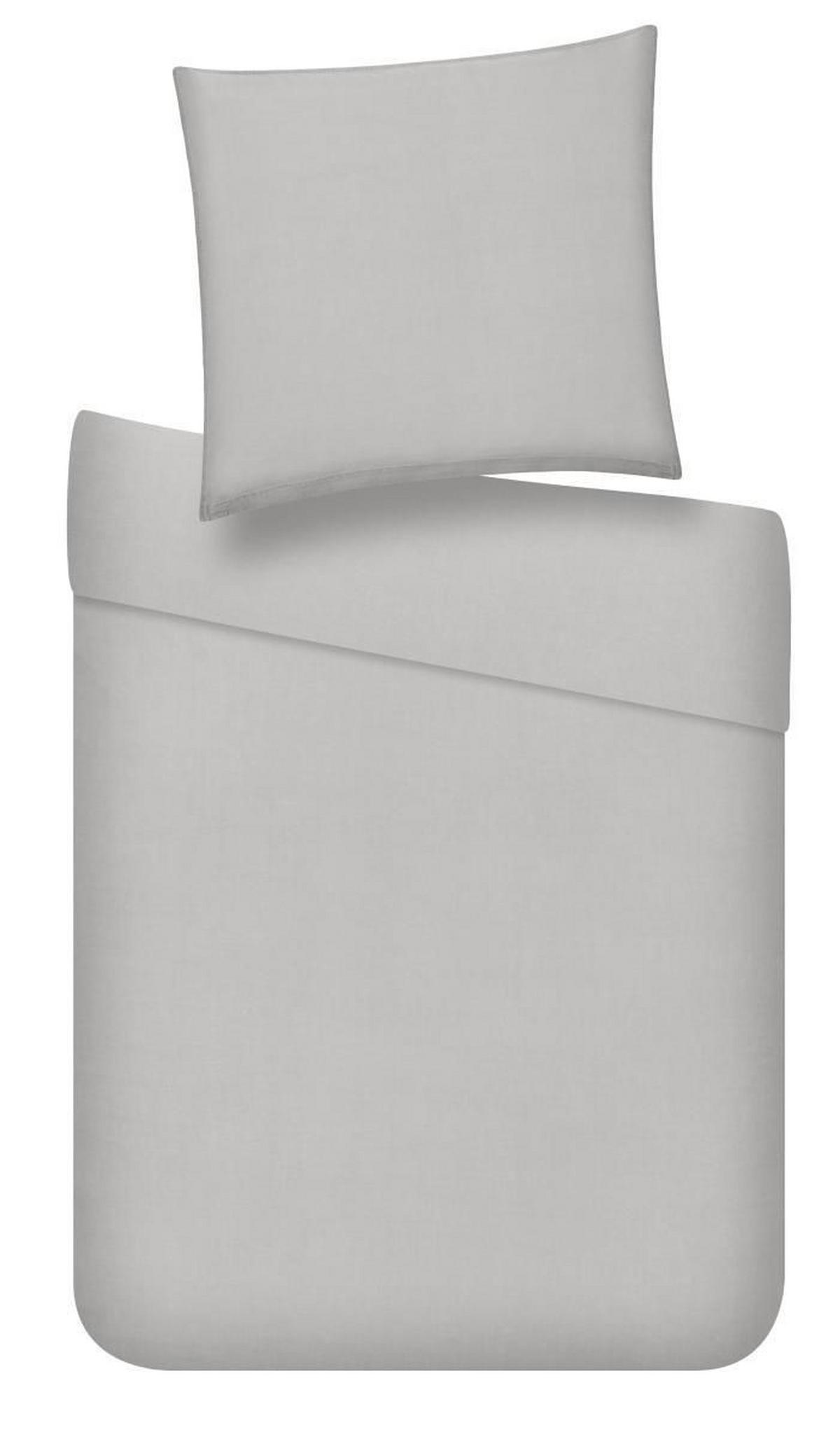 Bettwäsche Stone Washed Uni ca. 135x200cm - Hellgrau, ROMANTIK / LANDHAUS, Textil (135/200cm) - Modern Living