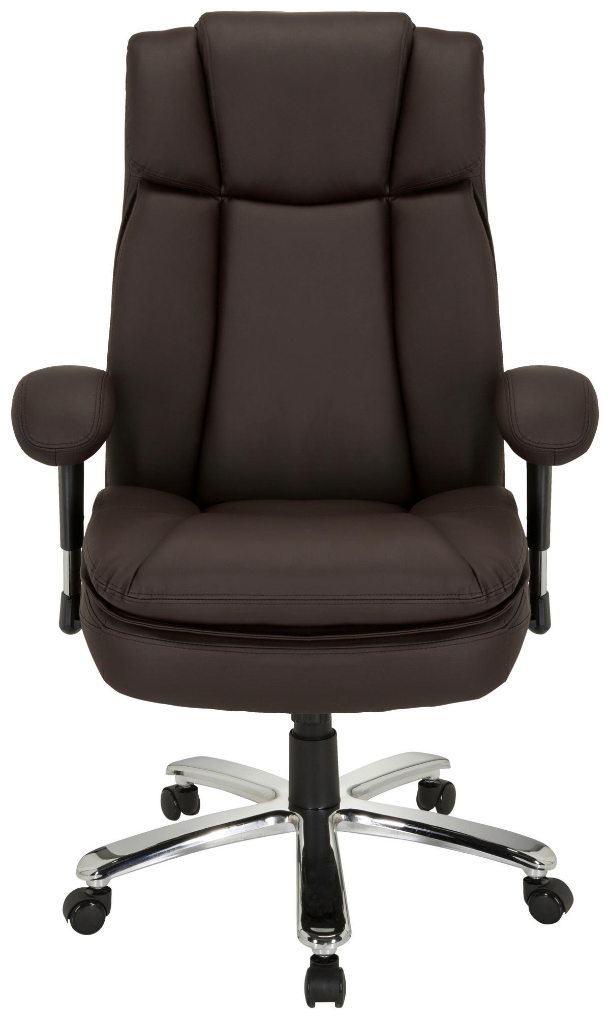 Pisarniški Stol Builder Xxl I, Temno Rjava - srebrne barve/temno rjava, Moderno, kovina/umetna masa (77/123/84cm) - MID.YOU