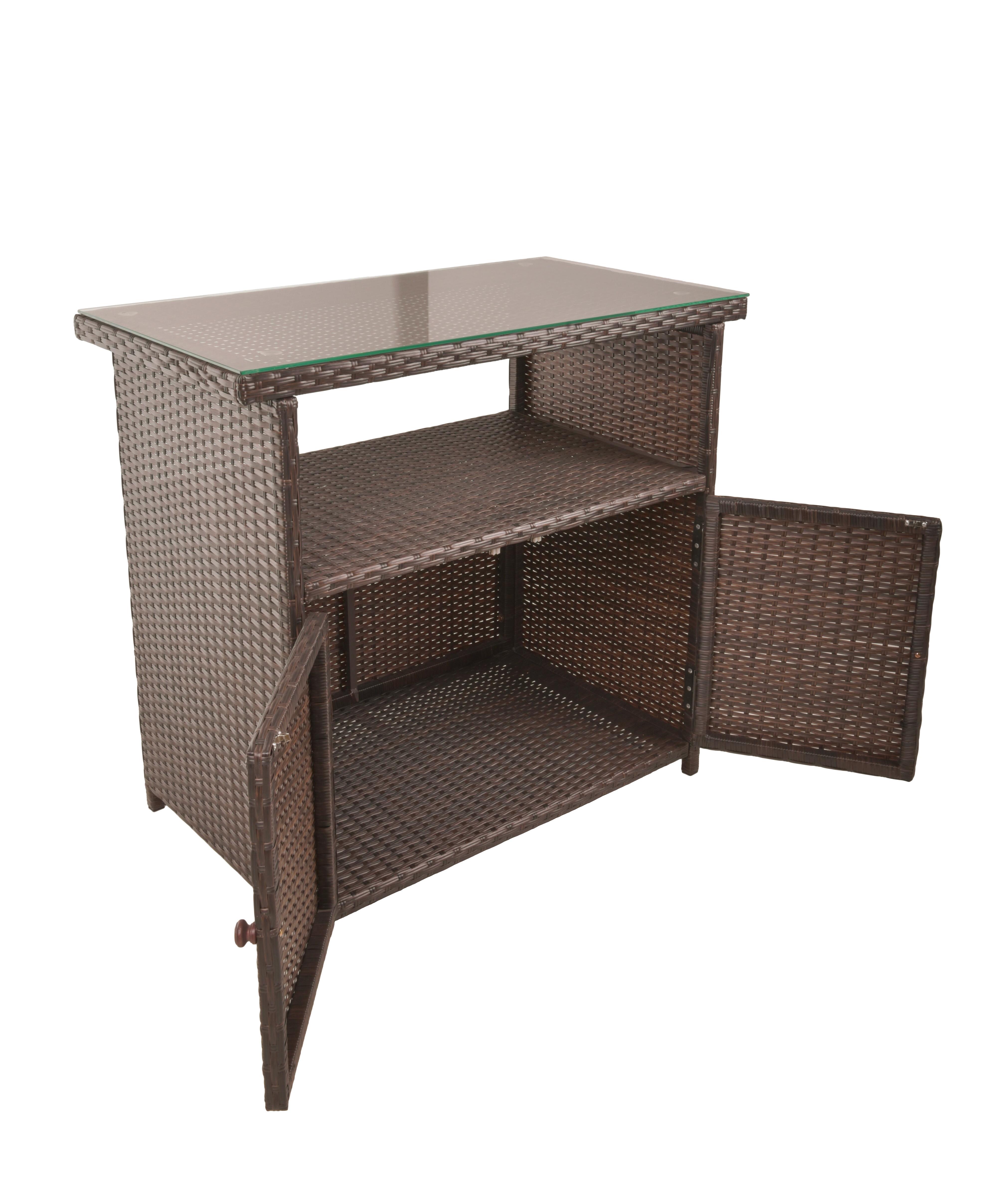 Gartenkommode Padua ca. 50x84x90 cm Braun - Schwarz/Braun, Basics, Kunststoff/Metall (50/84/90cm) - Gardenson