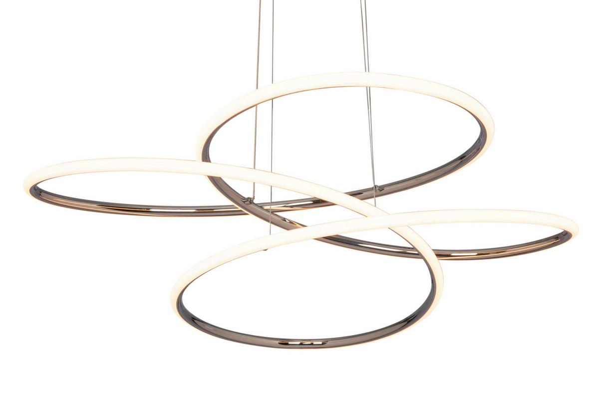 LAMPA WISZĄCA LED BALTIMORE *SBN* - kolor srebrny, Design, tworzywo sztuczne/metal (84,5/150cm) - Novel