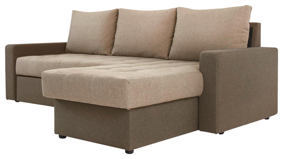 Sedežna Garnitura Atlanta, Z Ležiščem - črna/rjava, Moderno, tekstil (230/160cm) - Modern Living