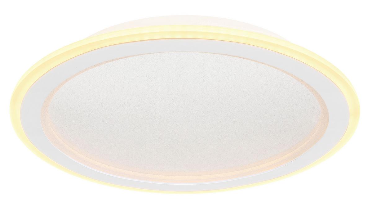 LED-Deckenleuchte Tini Opal/Weiß max. 24 Watt - Opal/Weiß, Trend, Kunststoff/Metall (40/5cm) - Globo