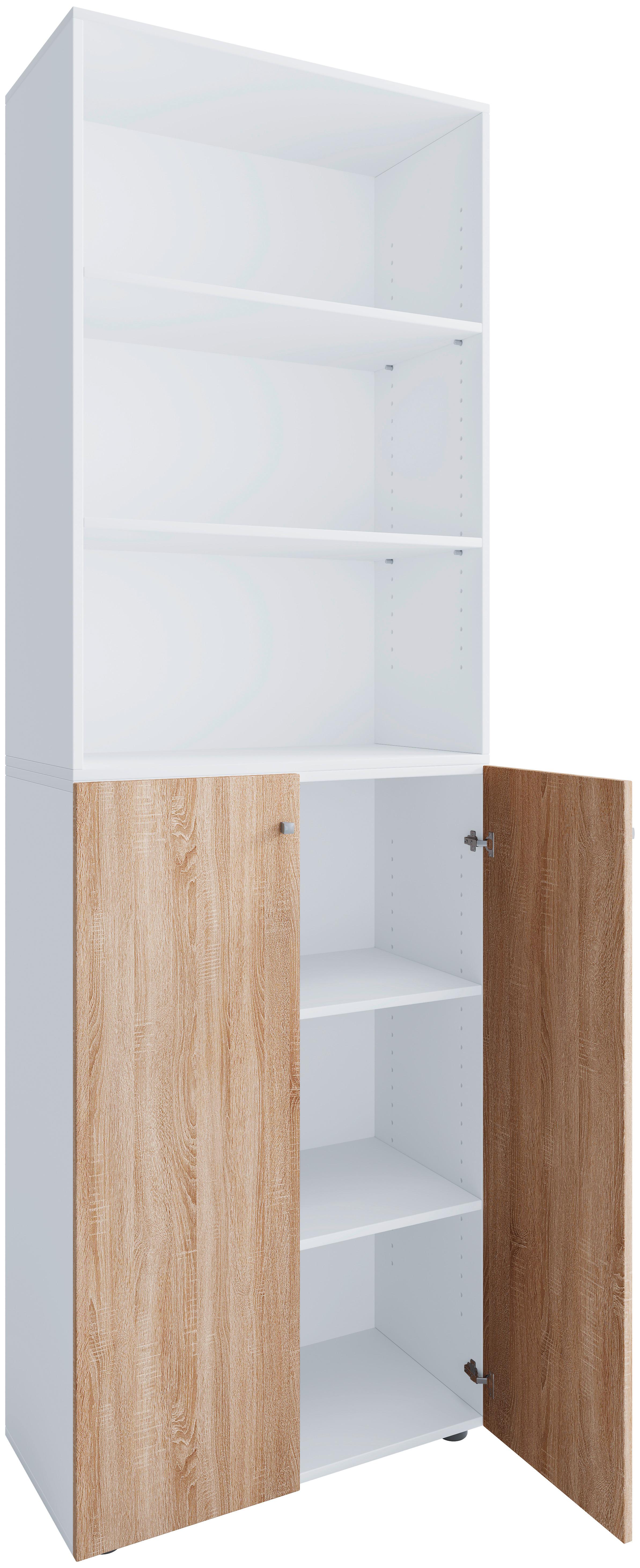 AKTENSCHRANK LONA 2XL - Weiss/Sonoma Eiche, Design, Holzwerkstoff (70/220/39cm) - MID.YOU