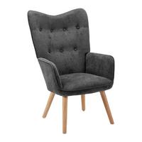 Sessel Natalie Dunkelgrau Webstoff - Naturfarben/Grau, MODERN, Holz/Textil (64/99/68cm) - Bessagi Home