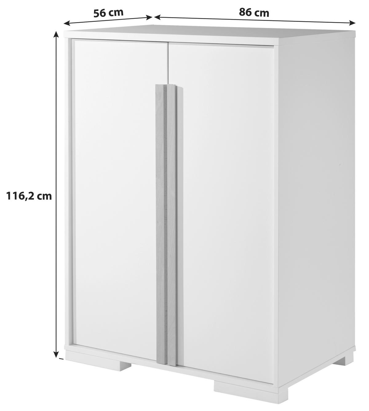 Kinderkleiderschrank "London", weiß/buche - Weiß/Naturfarben, MODERN, Holz/Holzwerkstoff (86/116,2/56cm) - MID.YOU