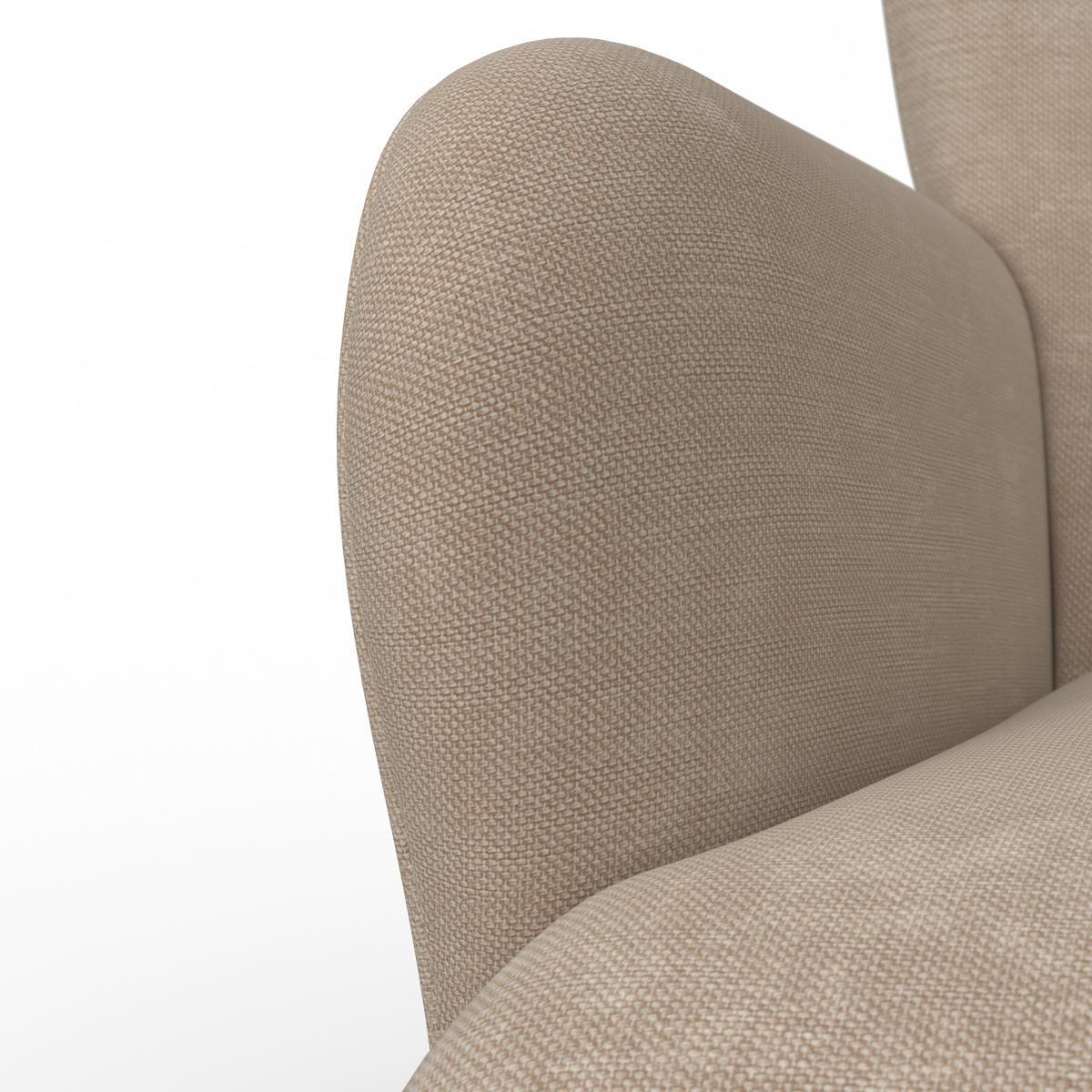 Ohrensessel Stanka Beige Webstoff - Sandfarben/Naturfarben, MODERN, Holz/Textil (67/91/72cm) - Bessagi Home