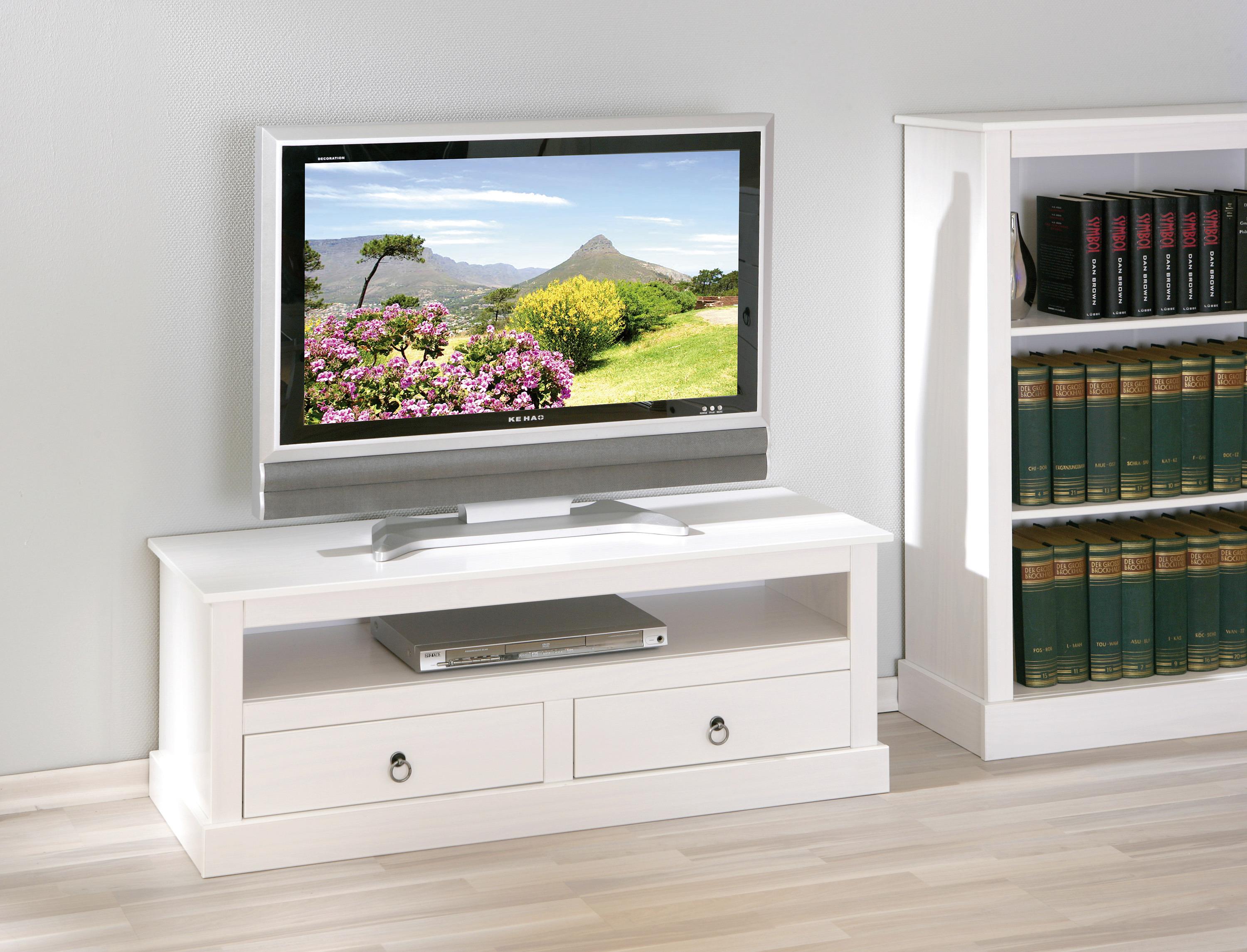 TV-Element Provence 3 ca. 118x45x39 cm Holz Weiß - Schwarz/Weiß, KONVENTIONELL, Holz/Metall (118/45/39cm) - MID.YOU