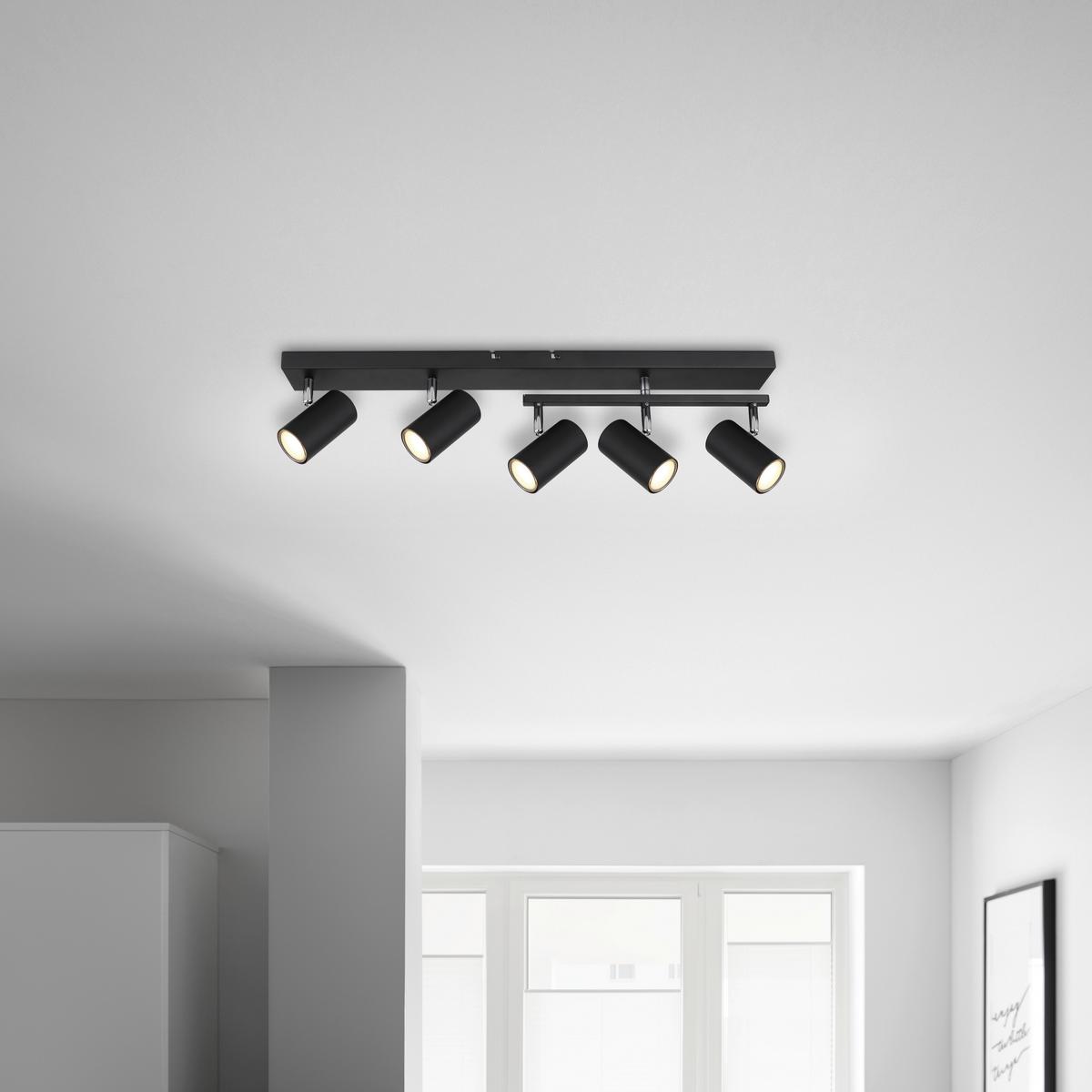 Strahler Witmo in Schwarz max. 35 Watt - Schwarz, MODERN, Metall (70/35/17cm) - Mömax