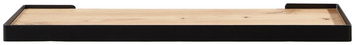 PÓŁKA ŚCIENNA RICKY - kolor dębowy/czarny, Basics, materiał drewnopochodny/metal (60/3/15cm) - Xora