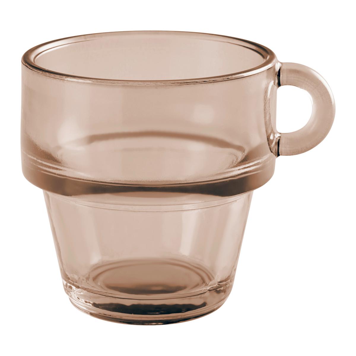 Set Kozarcev Za Espreso Ria - lila/svetlo rjava, Konvencionalno, steklo (8/6.5cm)