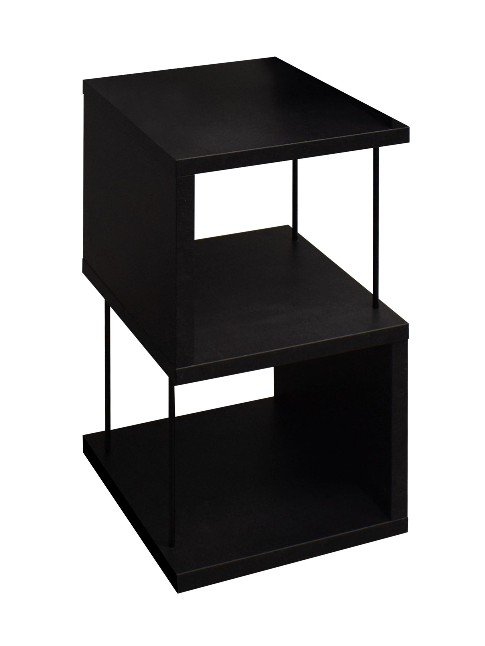 table d'appoint Schwarzstahl - noir, Modern, métal/matériau de bois (33/65/33cm) - Mömax