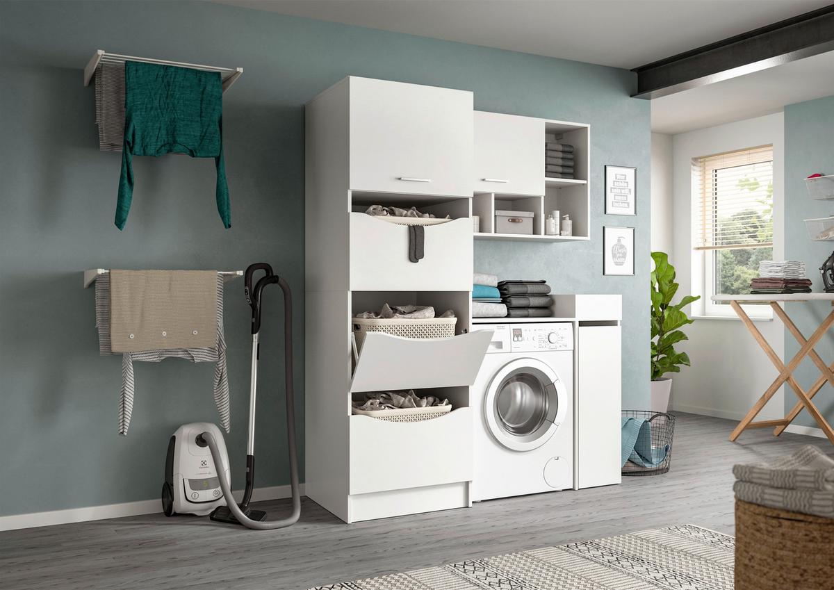 Hängeschrank Free Weiß - Silberfarben/Weiß, Basics, Holzwerkstoff/Kunststoff (95/64/34cm) - MID.YOU