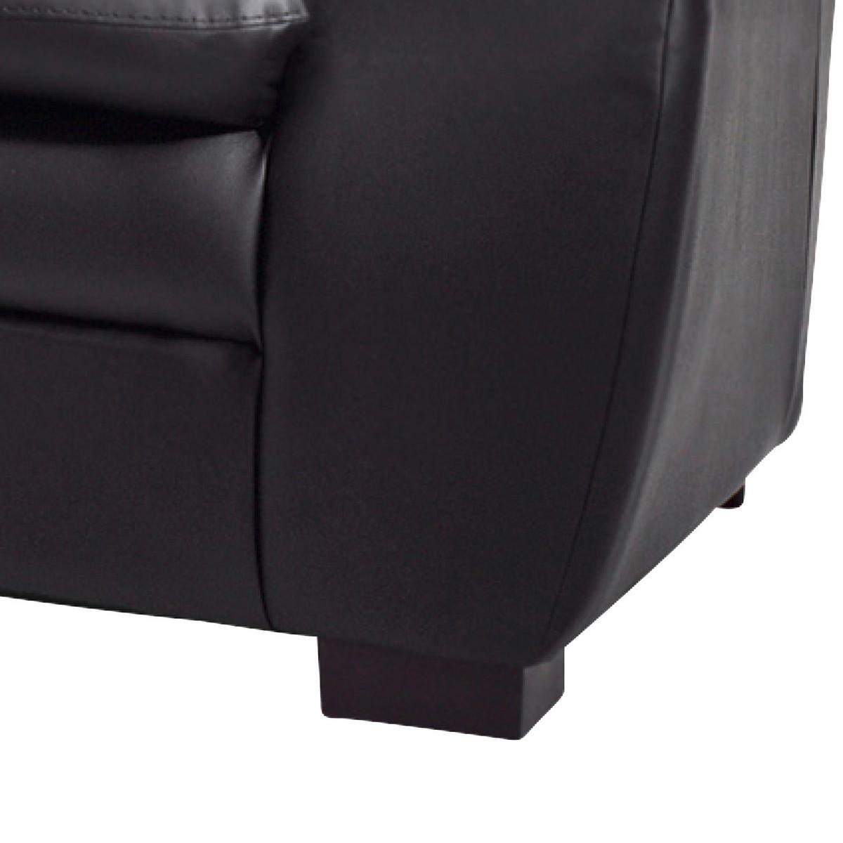 Dreisitzer-Sofa "Casino I" , schwarz - Schwarz, KONVENTIONELL, Kunststoff/Textil (177/88/92cm) - MID.YOU