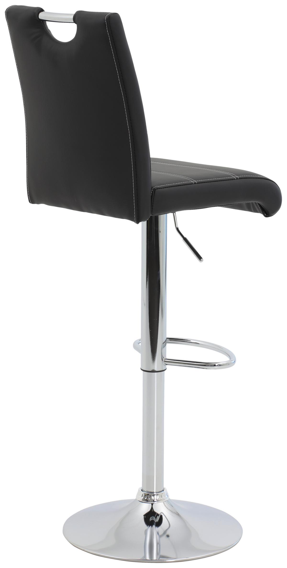 Barhocker-Set höhenverstellbar Miranda Schwarz - Chromfarben/Schwarz, MODERN, Textil/Metall (38/97-119/50cm) - MID.YOU