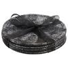 Untersetzerset Glamour Schwarz/Silberfarben, 4-teilig - Silberfarben/Schwarz, Modern, Karton/Leder (10cm) - Modern Living