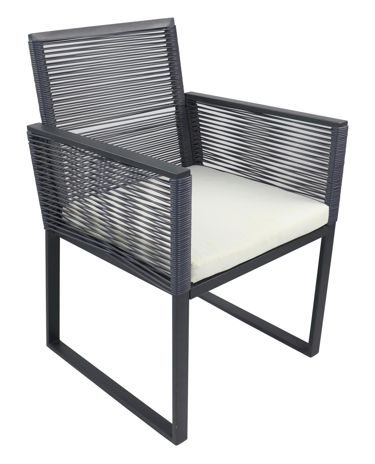 Gartenset Fidola 3-tlg. Schwarz - Schwarz, MODERN, Glas/Kunststoff - MID.YOU
