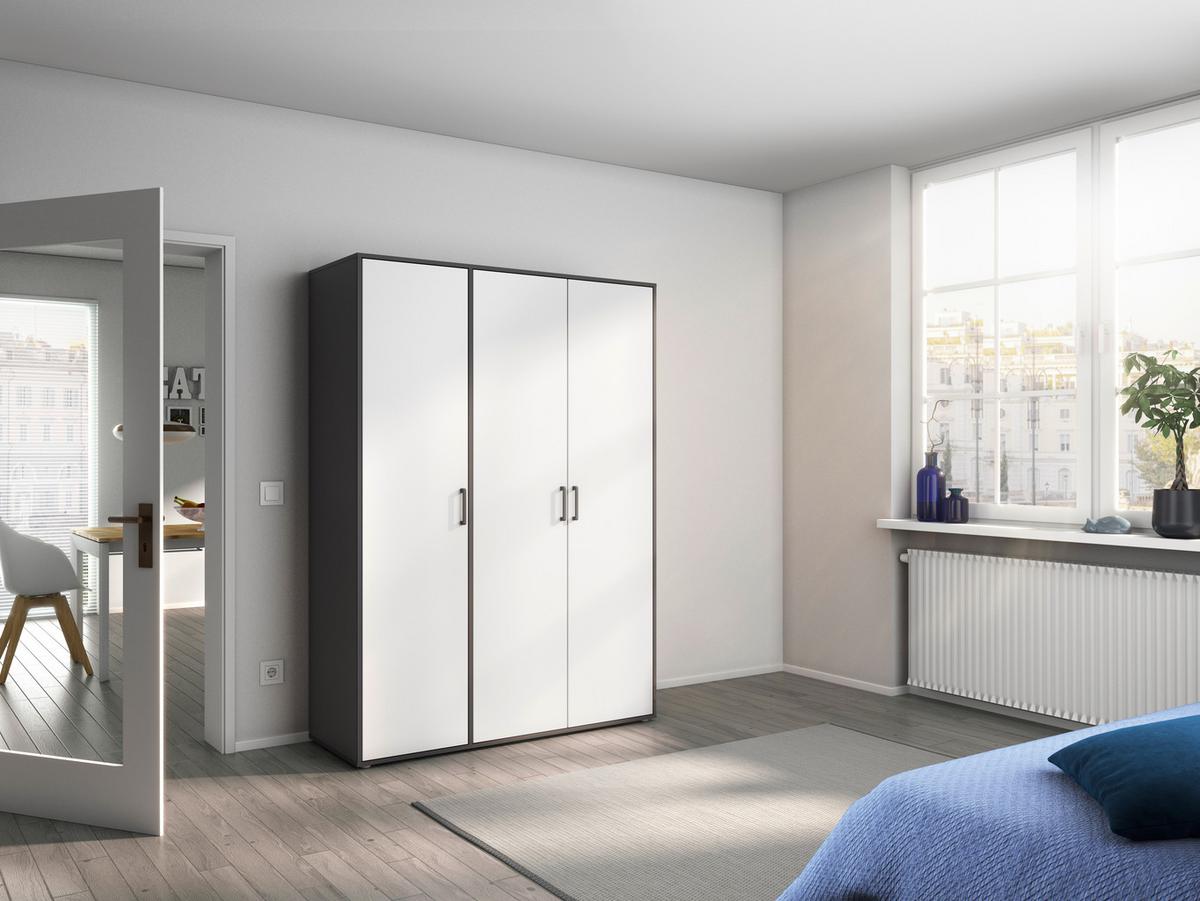 DULAP  USI ROTATIVE VOYAGER - alb/gri, Modern, material pe bază de lemn (140/194/53cm) - Modern Living