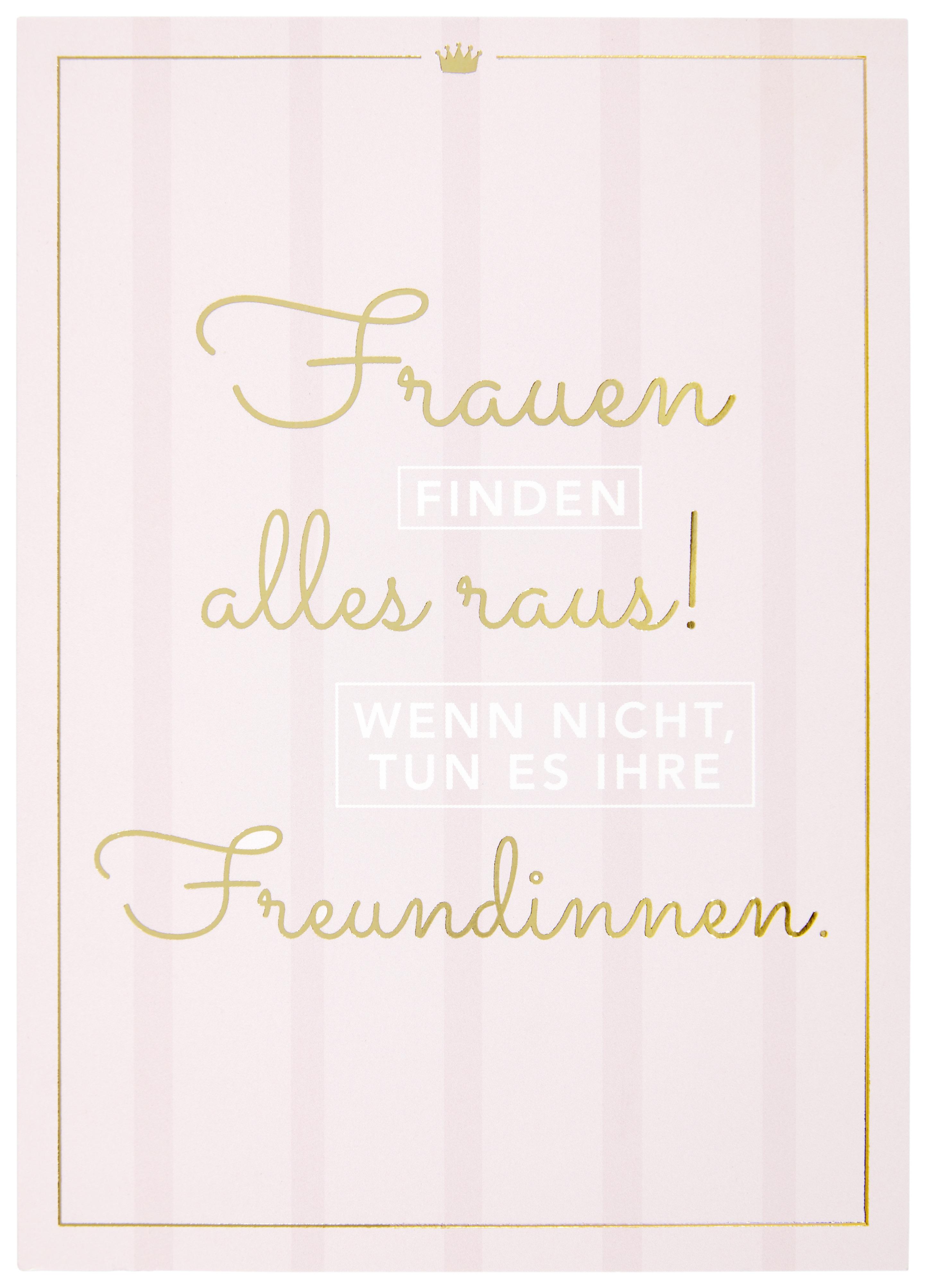 Postkarte Vollzeitprinzessin in Rosa - Goldfarben/Rosa, Papier (10,5/14,8cm) - Vollzeitprinzessin
