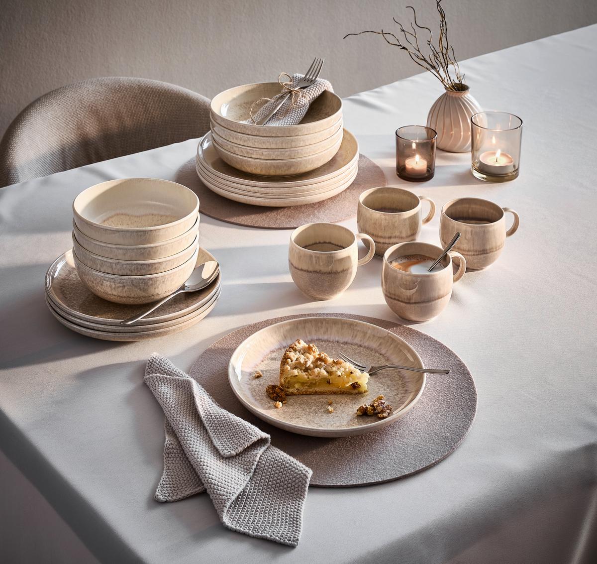 ZASTAWA STOŁOWA PERLEMOR SAND VILLEROY BOCH - kolor piaskowy, Konventionell, ceramika (34,5/19,4/32,0cm) - like.Villeroy & Boch