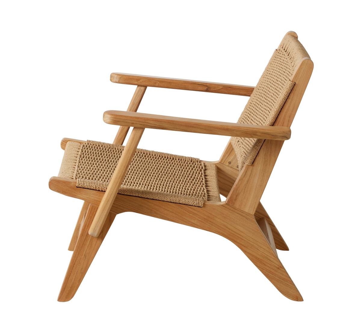 Loungesessel Eya Teak Indoor - Hellbraun/Teakfarben, Natur, Holz/Papier (68/71/72cm) - Gardenson