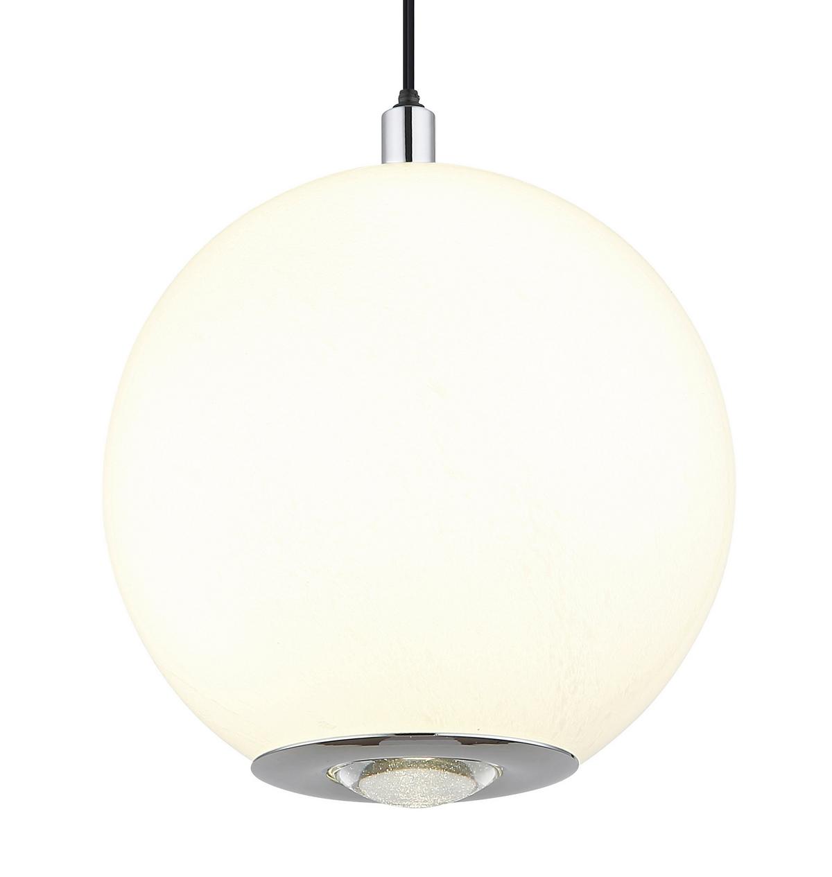 LED-HÄNGELEUCHTE 16062H SIMMONS - Klar/Chromfarben, Konventionell, Glas/Kunststoff (40/125cm) - Globo