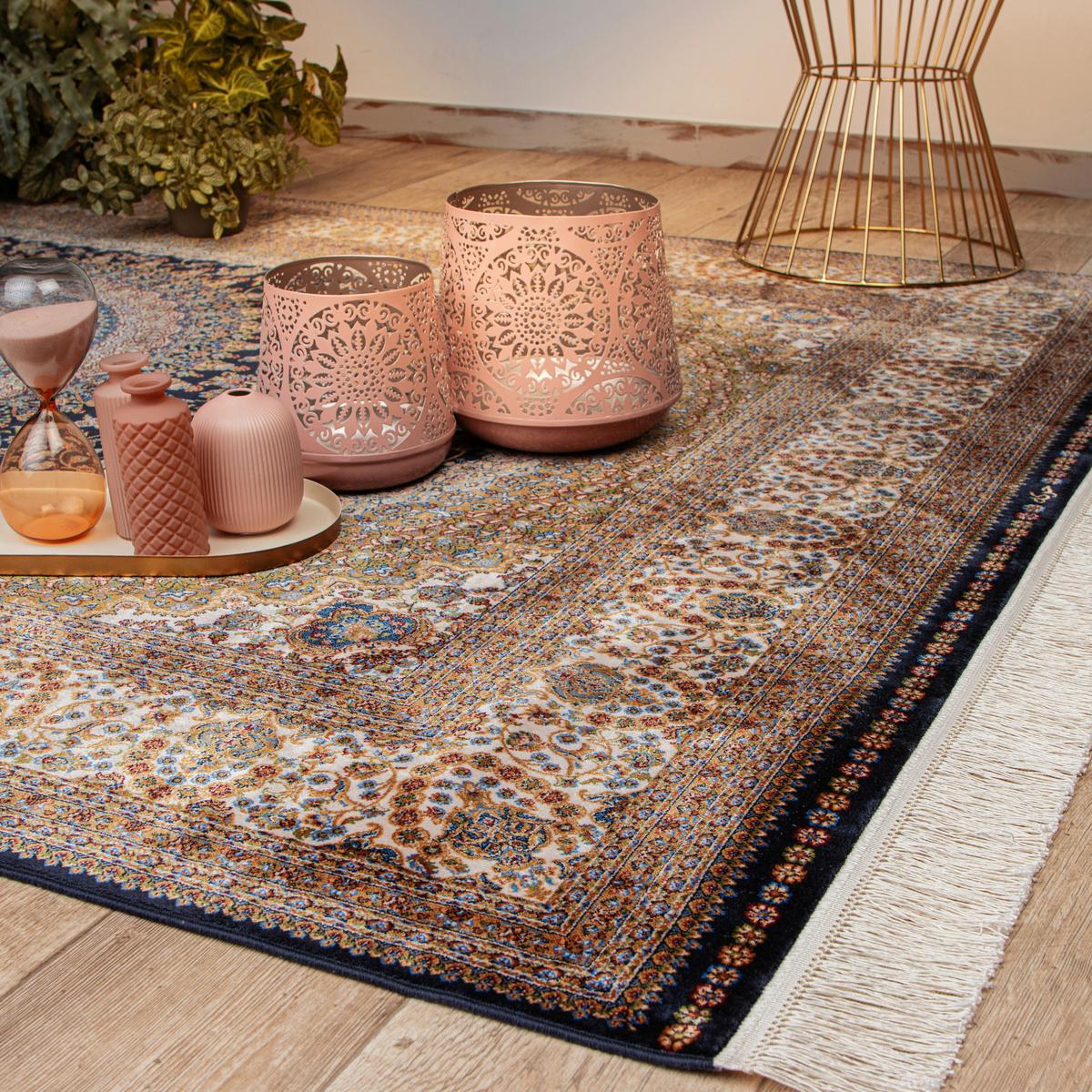 WEBTEPPICH MY BABYLON OF OBSESSION - Blau/Hellbraun, Design, Textil (300/400cm) - Novel