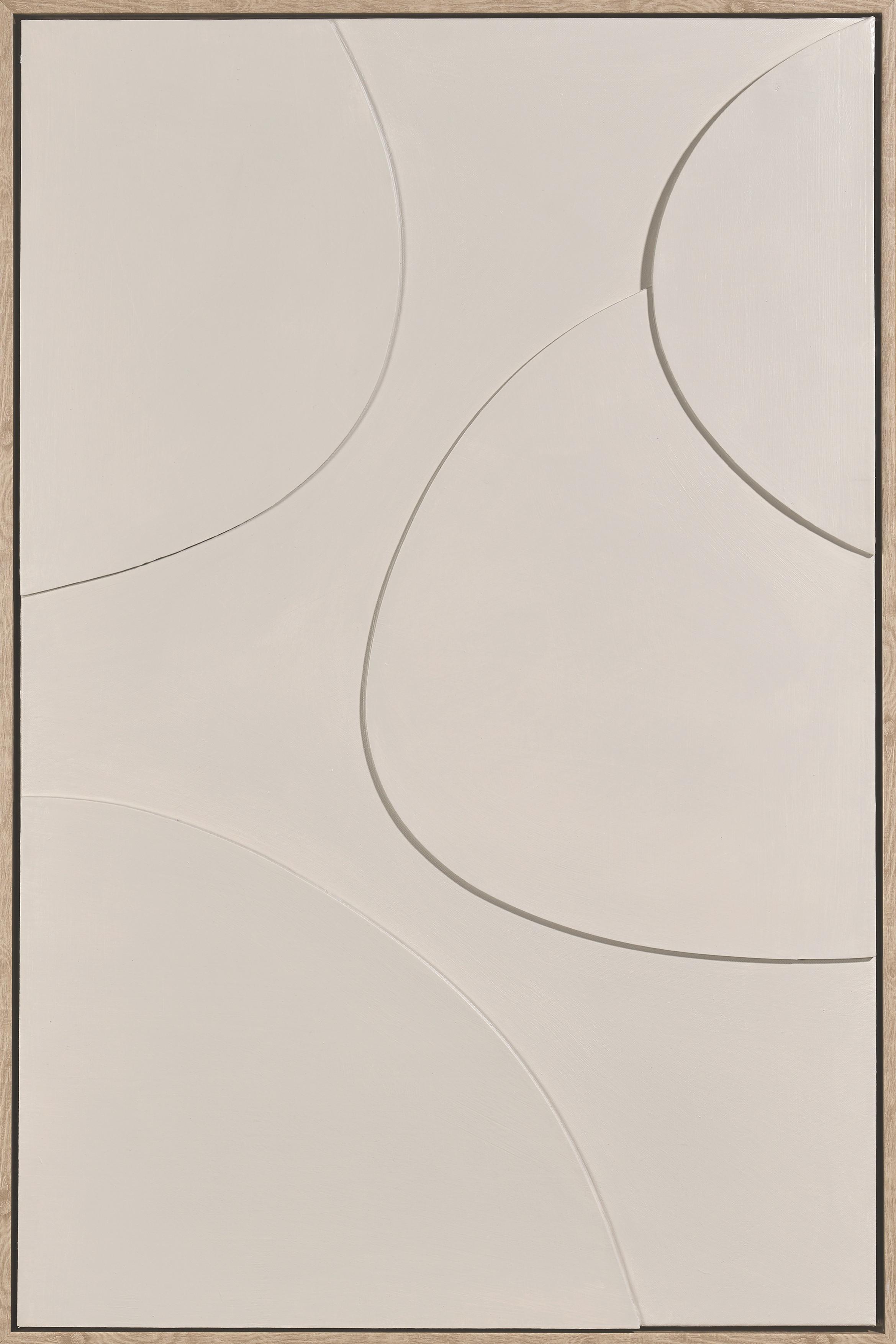 Slika 60x90cm Denise Small - prirodna boja/bež, drvo/tekstil (60/90cm) - Premium Living