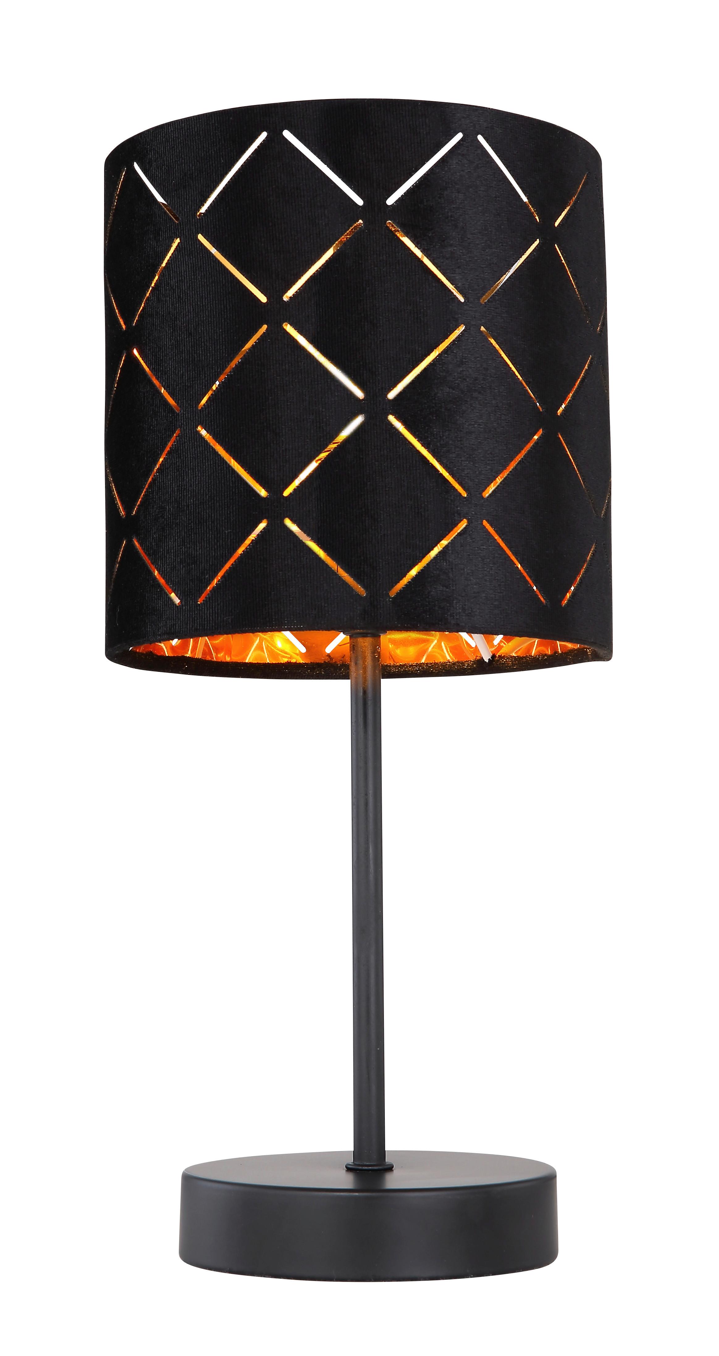 Tischleuchte Sunna in Schwarz max. 25 Watt - Schwarz, Basics, Textil/Metall (15/35cm) - Globo