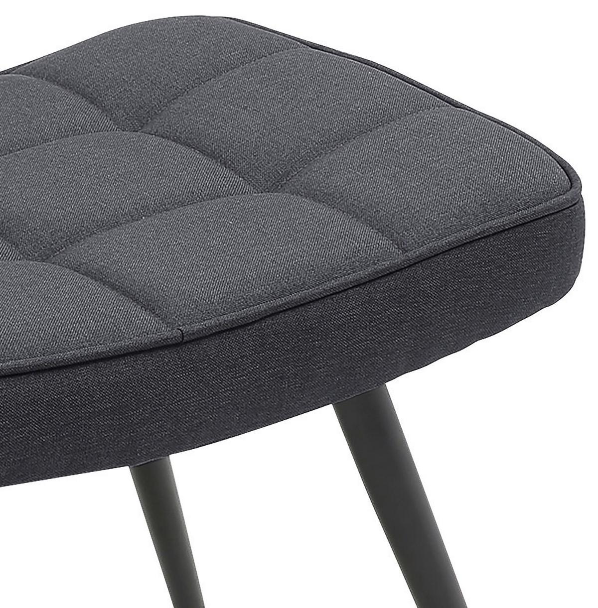Hocker Uta Dunkelgrau Webstoff - Dunkelgrau/Schwarz, MODERN, Holzwerkstoff/Textil (60/39/41cm) - MID.YOU
