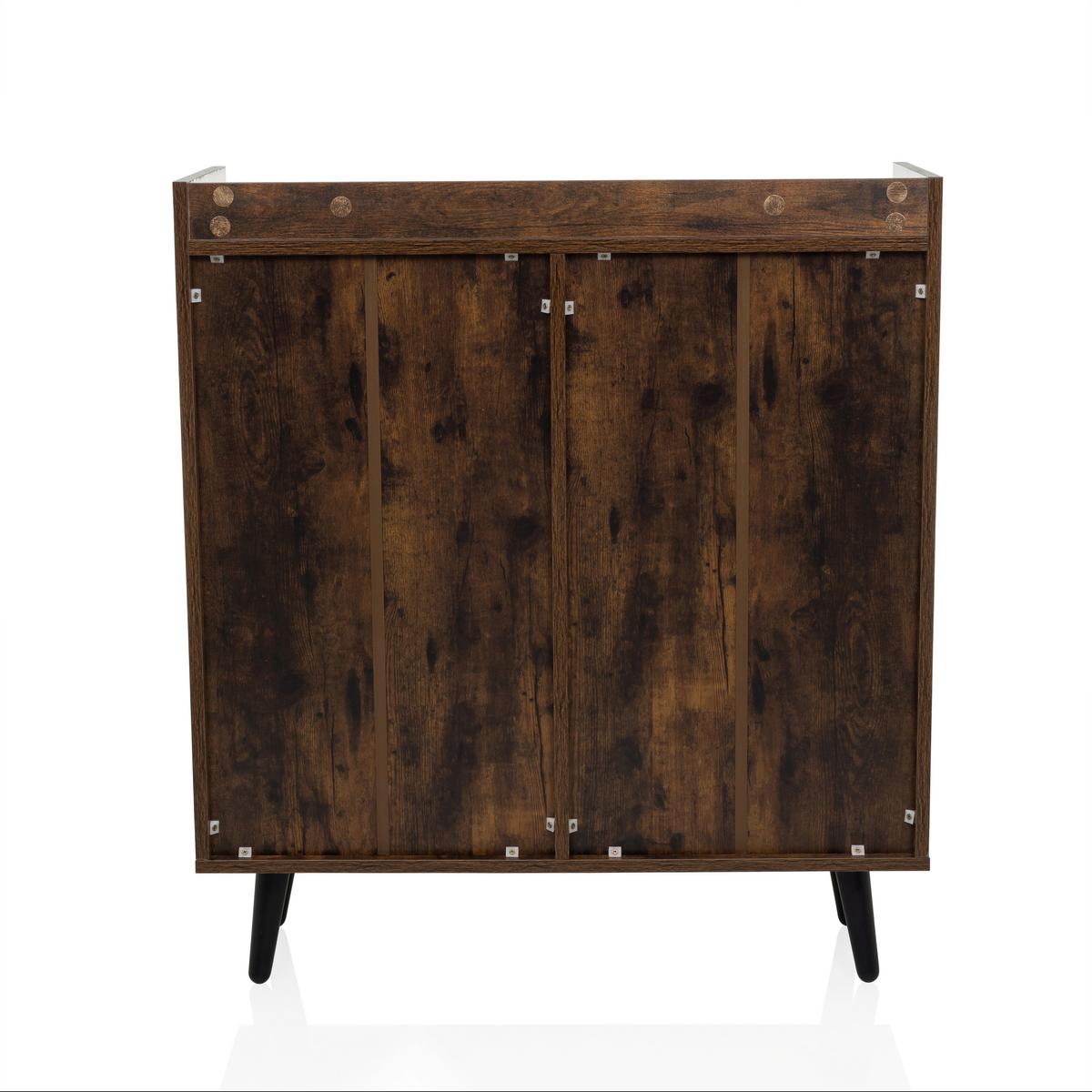 Komoda Myrdal, Rjava, Črna - črna/rjava, Moderno, kovina/leseni material (80/90/30cm) - MID.YOU