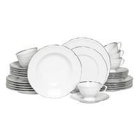 Kombinirani Servis Maria Theresia Platin, 30-Delni - platinaste barve/bela, Basics, keramika - Creatable