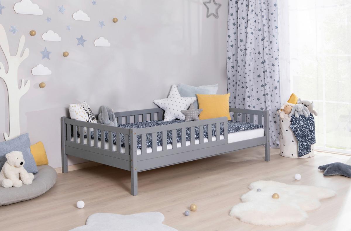 Hausbett Lou ca. 140x200 cm Holz Hellgrau - Hellgrau/Naturfarben, MODERN, Holz (140/200cm) - MID.YOU