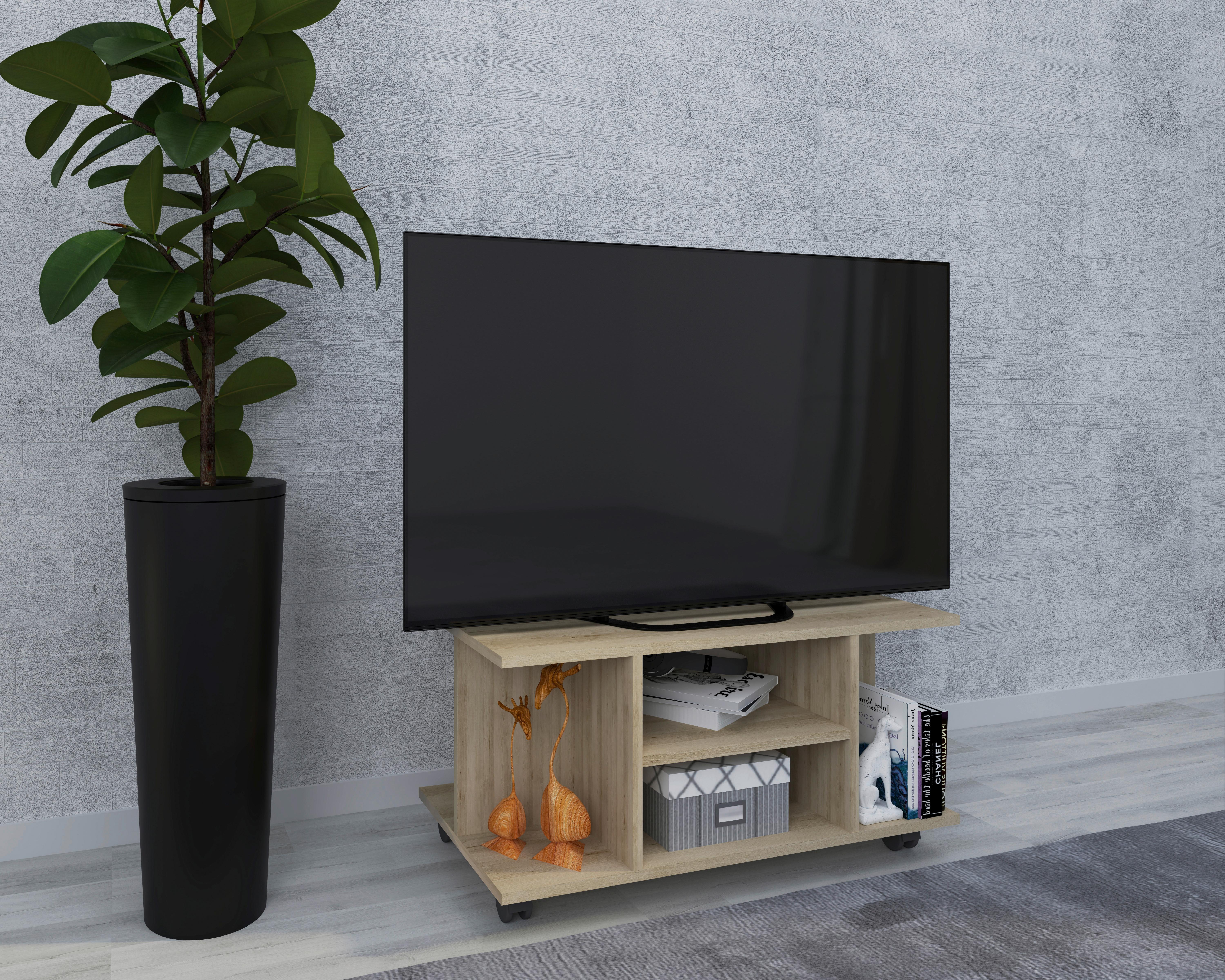 Stojalo Za Tv Findalo, Barva Bukve - barve bukve, Moderno, umetna masa/leseni material (80/40/40cm) - MID.YOU