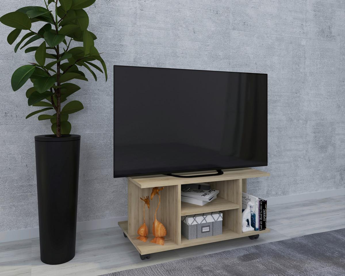 Stojalo Za Tv Findalo, Barva Bukve - barve bukve, Moderno, umetna masa/leseni material (80/40/40cm) - MID.YOU