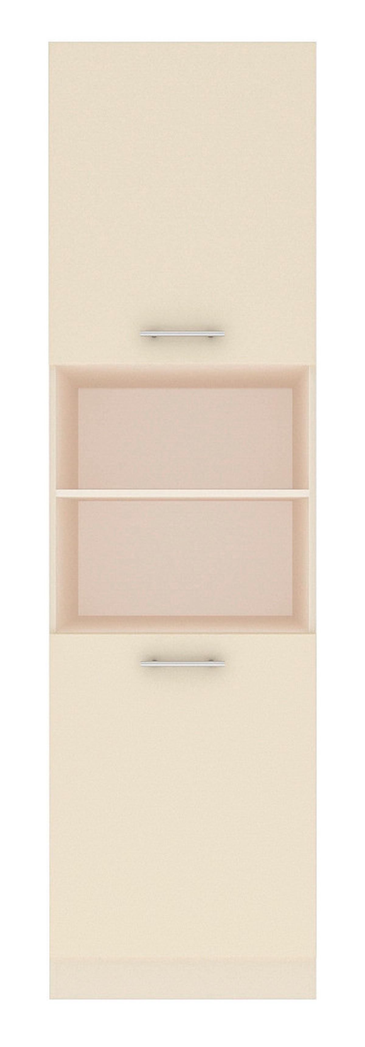 Magasszekrény Ella - krómszínű/krémszínű, Modern, faalapú anyag/fém (60/217/59cm)