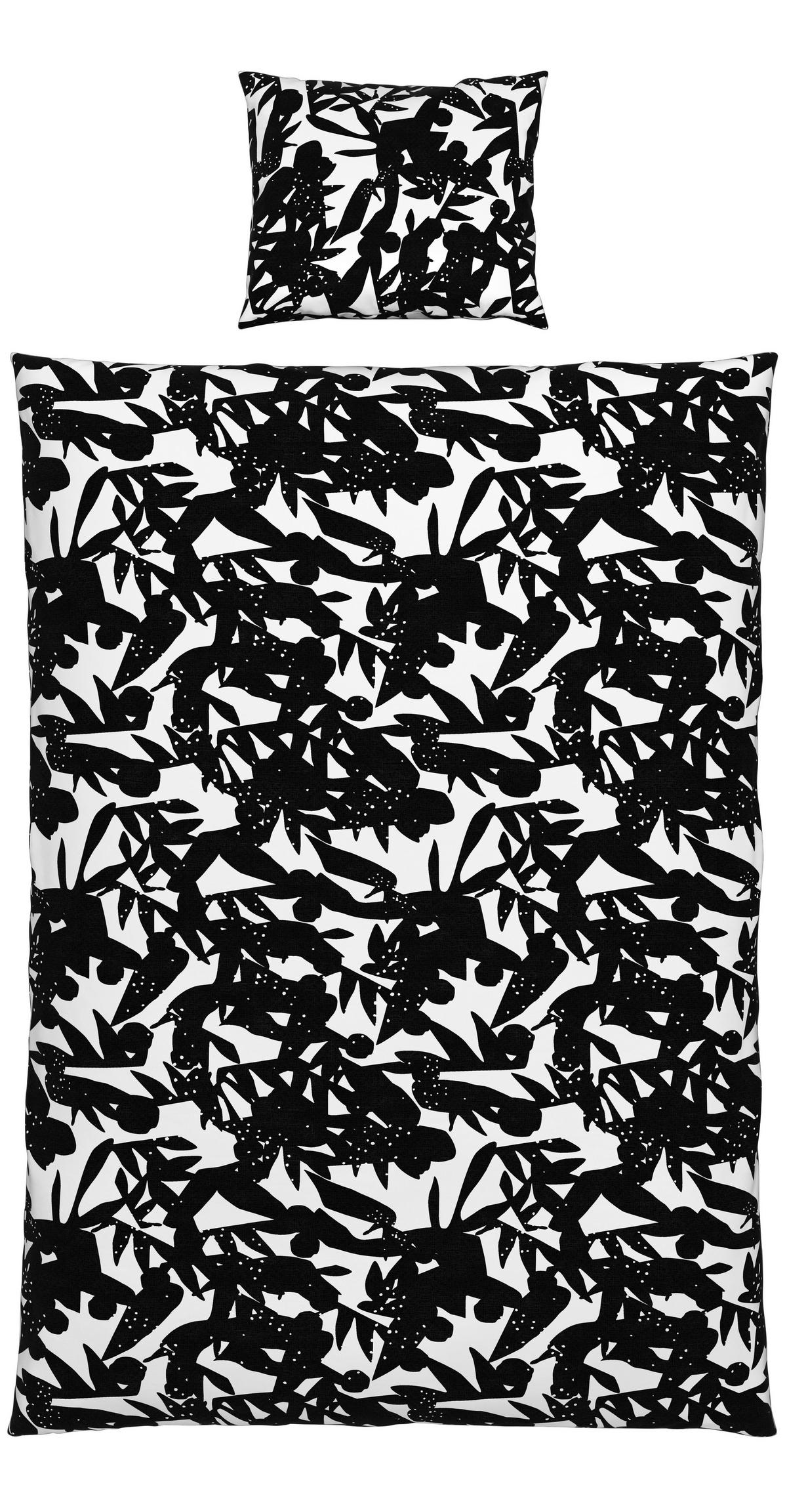 WENDEBETTWÄSCHESET ABSTRACT WENDE - Weiss/Schwarz, Konventionell, Textil (160/210cm) - Modern Living