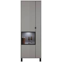 Vitrine in Grau - Schwarz/Grau, Modern, Glas/Holzwerkstoff (65/197/38cm) - Mömax