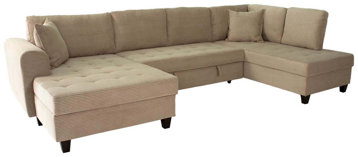 Kutna Garnitura Moritz - sivo-smeđa, Trend, tekstil (155/324/178cm) - Modern Living