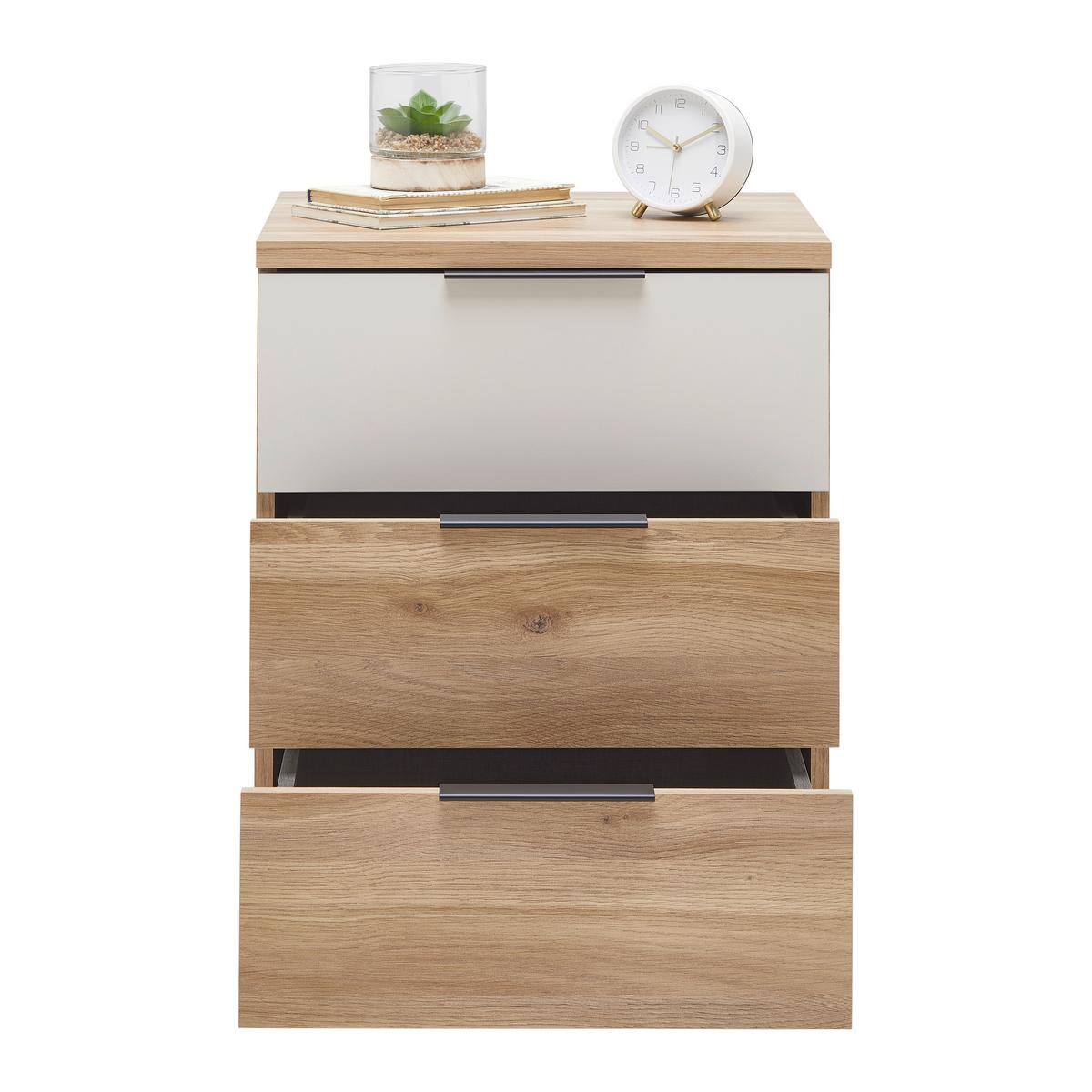 Nachtkästchen Rabina Eichefarben/Kaschmir - Kaschmir/Eichefarben, Konventionell, Holzwerkstoff/Kunststoff (46/61/42cm) - Mömax