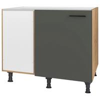 Eckunterschrank Easytouch Grün - Eichefarben/Schwarz, MODERN, Holzwerkstoff/Metall (125/87/65cm) - Nobilia
