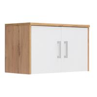 NADSTAWKA NA SZAFĘ EASY - kolor srebrny/biały, Basics, materiał drewnopochodny/tworzywo sztuczne (72/43/36cm) - Xora