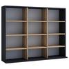 Regal Megosa L, Črna, Barva Hrasta - črna/medeni hrast, Design, leseni material (102/82/23cm) - MID.YOU