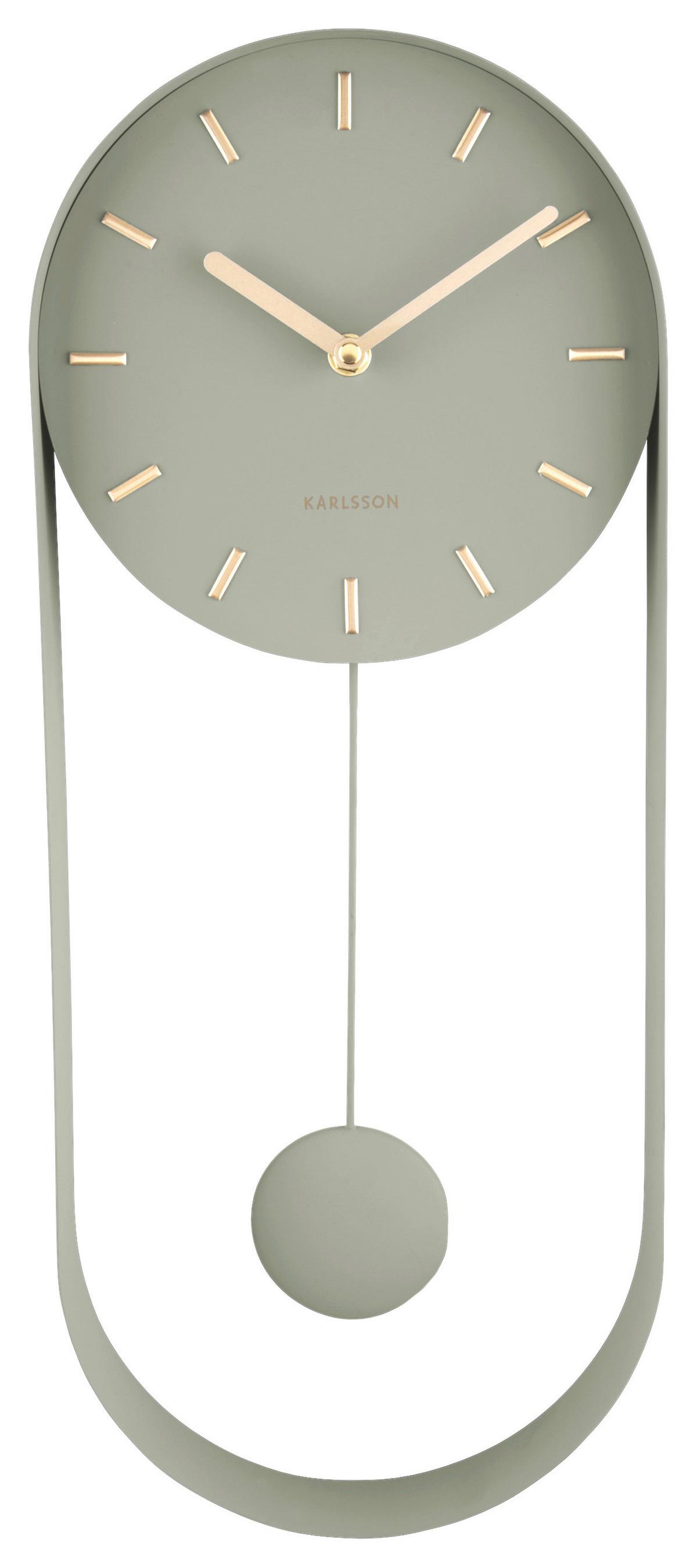 ZEGAR ŚCIENNY KA5822DG - zielony, Basics, metal (20/50/5cm) - Karlsson