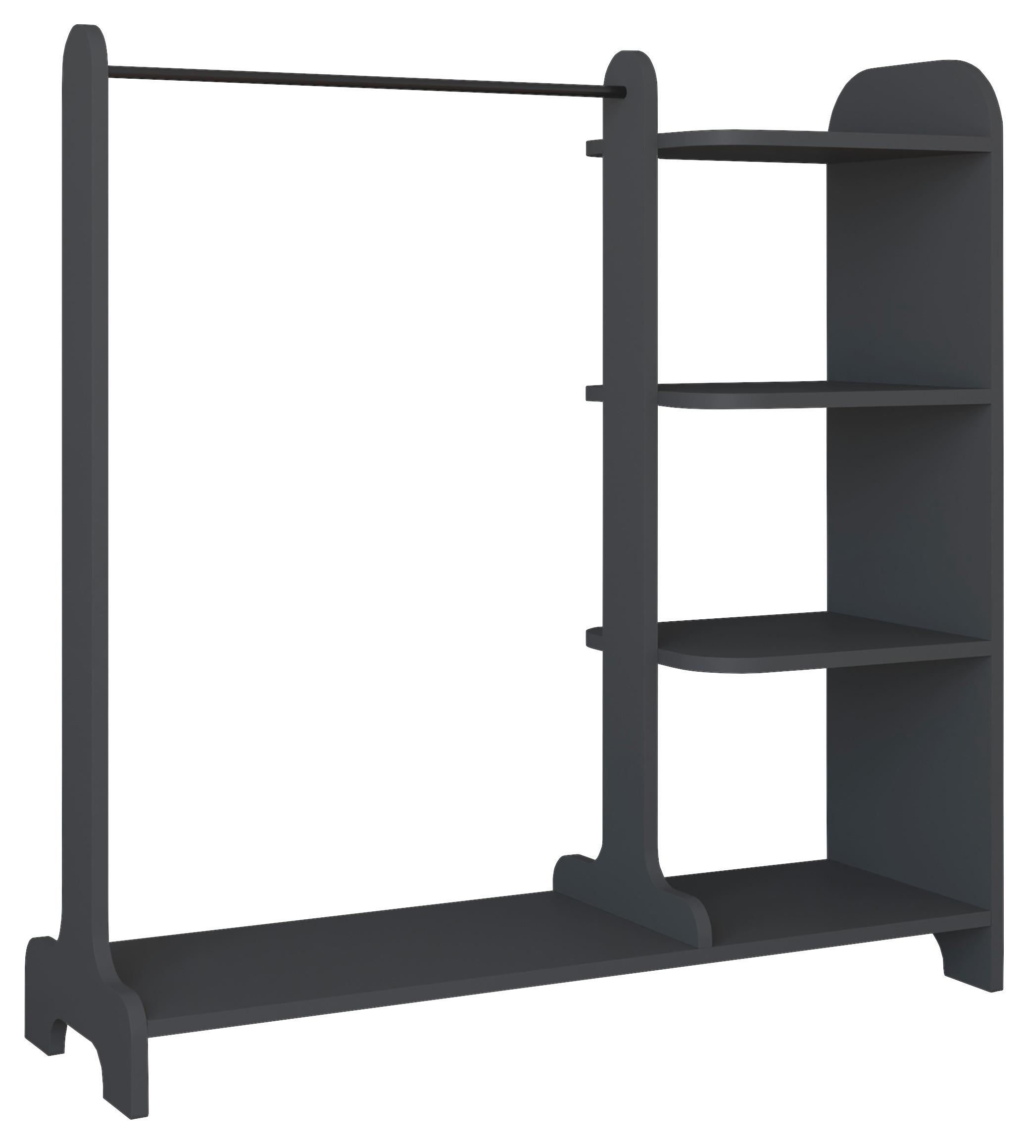 Garderobe LEMPU Anthrazit ca. 106x110x35 cm - Anthrazit, MODERN, Holzwerkstoff (106/110/35cm) - MID.YOU