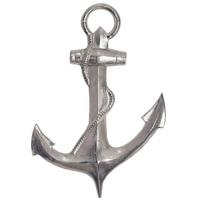 Stenska Dekoracija Anchor - srebrne barve, Design, kovina (47/70/4cm) - Livetastic