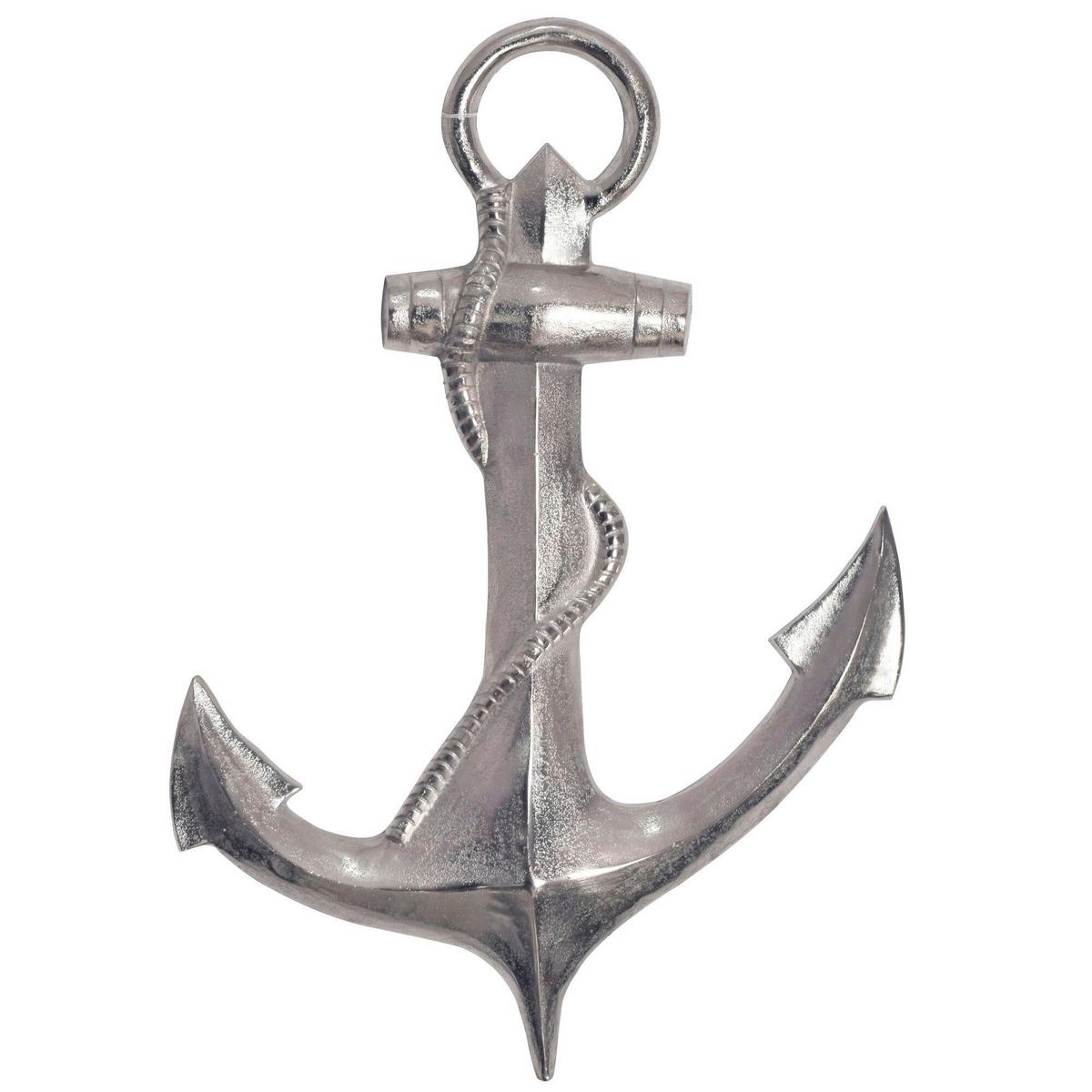 Stenska Dekoracija Anchor - srebrne barve, Design, kovina (47/70/4cm) - Livetastic