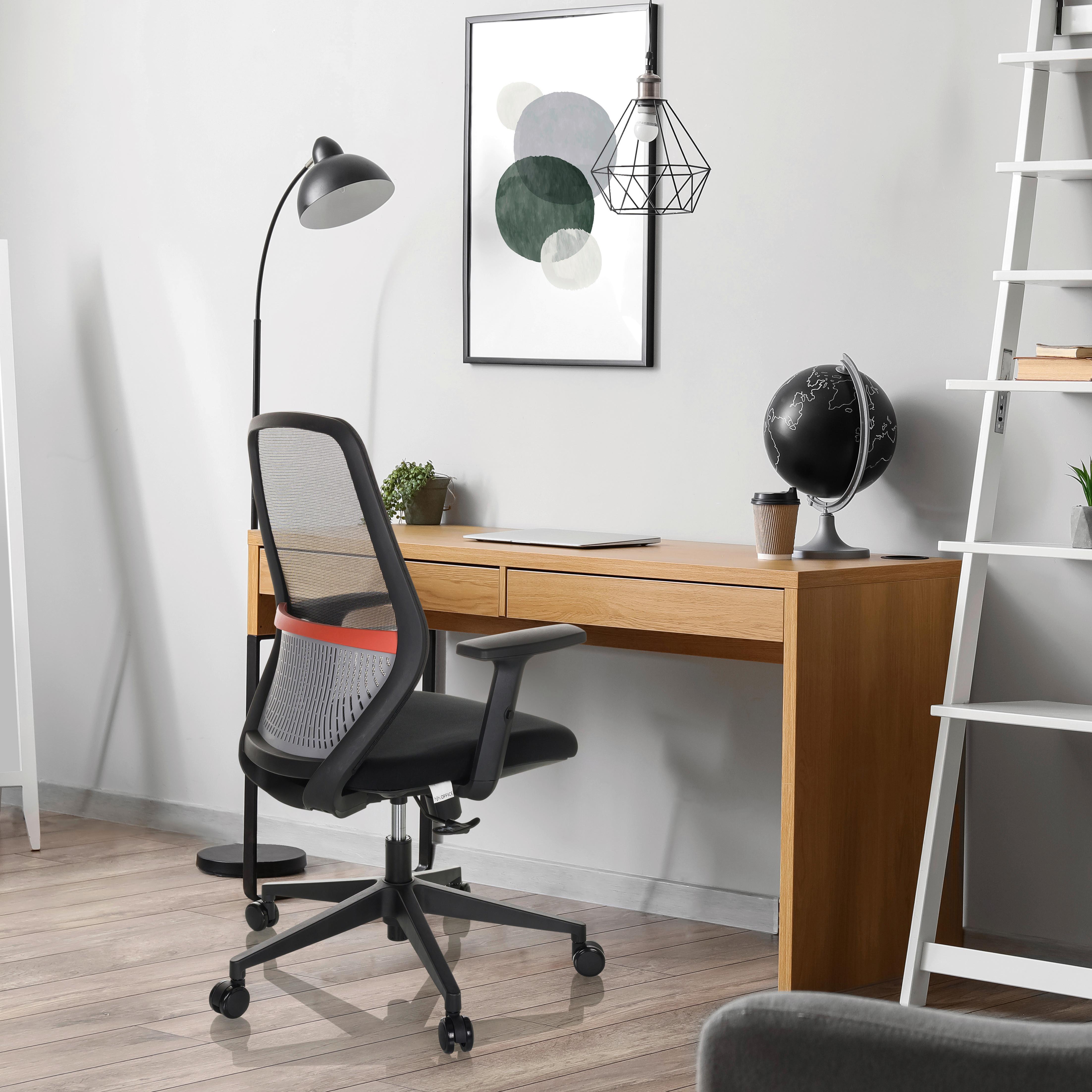 Pisarniški Stol Carlow I, Črna - črna, Basics, umetna masa/tekstil (65/98/65cm) - MID.YOU
