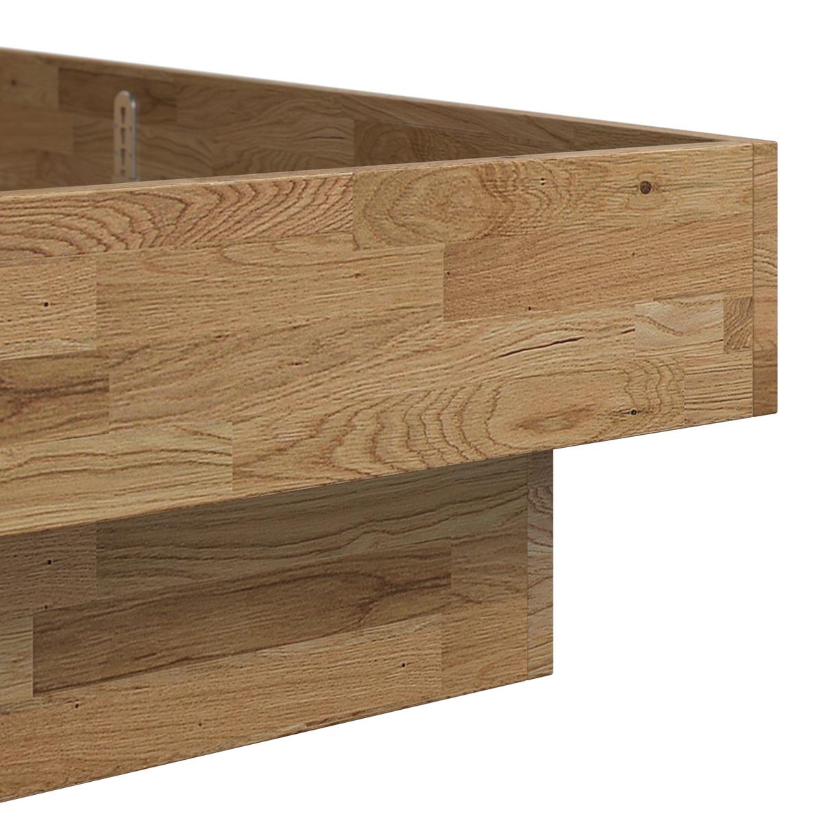 Bett Duna ca. 180x200 cm Eiche Echtholz - Eichefarben, MODERN, Holz (180/200cm) - Bessagi Home