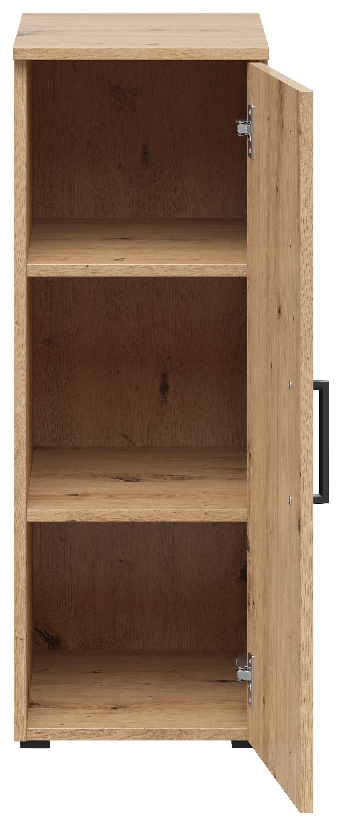 Schrank Multistauraum Eiche Artisan - Schwarz/Eiche Artisan, MODERN, Holzwerkstoff/Kunststoff (30/83/40cm) - Mömax